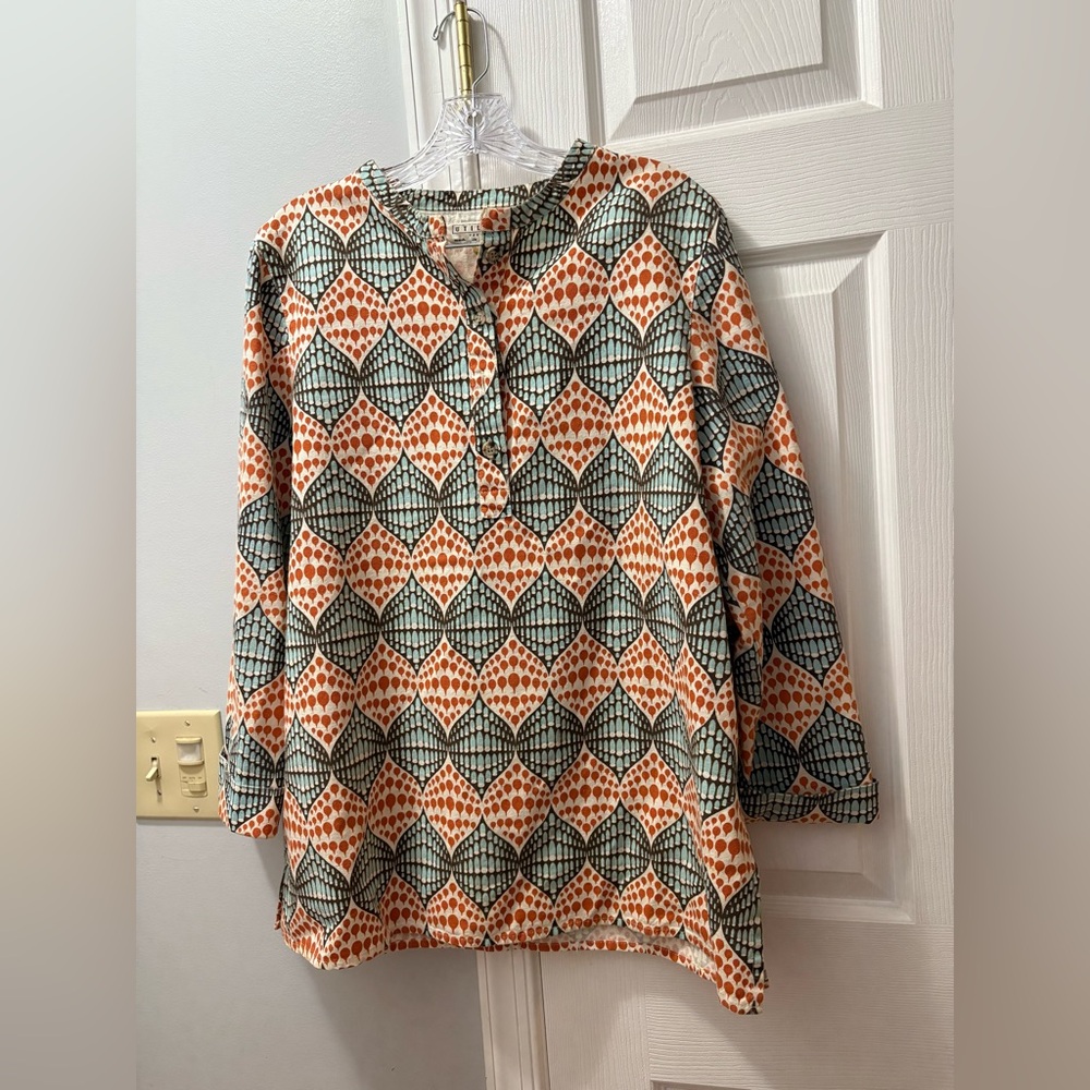 Utility Canvas Cotton Button Up Top Women’s Size Mediun